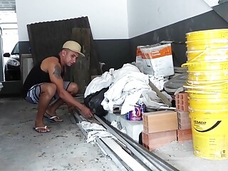 Janitor Cums in Sabrinas Tight Ass