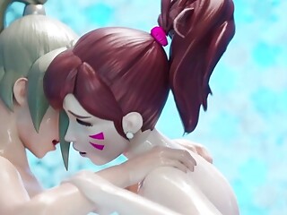 Overwatch threesome futanari in SPA where three dickgirls fucks each other and cum 3d animated futa on futa shemale Shemale Porn