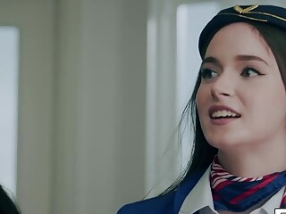 TS Zariah Aura fucks a flight attendant