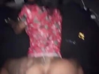 Black tranny takes dick on her hands and knees