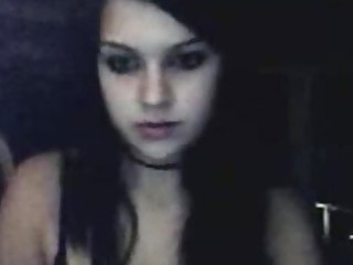 Pretty emo brunette stripteasing on webcam Shemale Porn