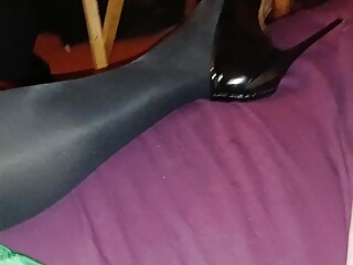 Stockings heels watching porn