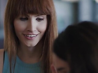 Petite shemale saska sage fucks busty tattooed girl